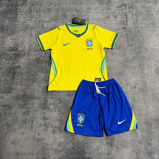 Kit Infantil Brasil Copa do Mundo 2026 I (Titular) – Camisa + Shorts