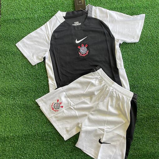 Kit Infantil Corinthians 2025/26 II (Reserva) – Camisa + Shorts