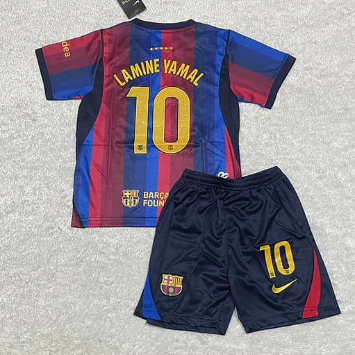 Kit Infantil Barcelona I 2026/27 – Nº 10 Lamine Yamal – Camisa + Shorts