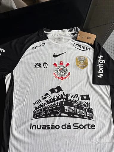 Camisa Corinthians Invasão da Sorte – Modelo Jogador + Patch e Patrocínios