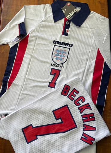 Camisa Inglaterra 1998 I (Titular) Beckham #7 – Modelo Retrô